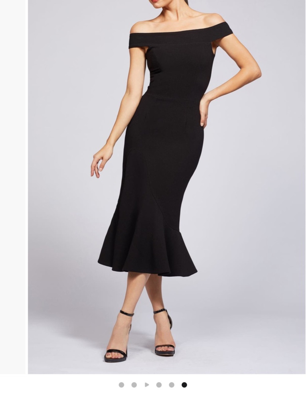 Dress the Population Black One-Shoulder Mermaid Midi Dress “Natalia Dress”